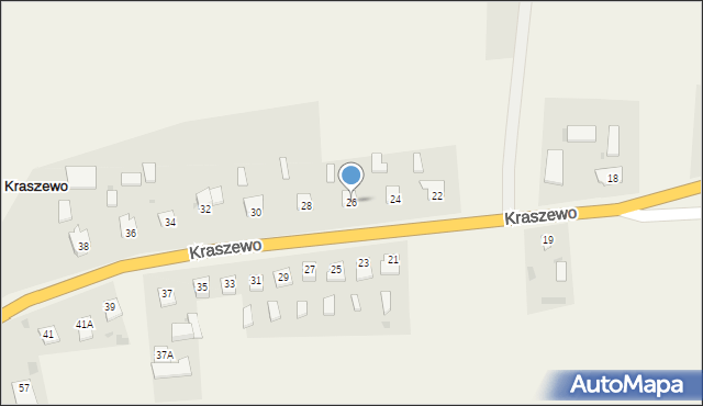 Kraszewo, Kraszewo, 26, mapa Kraszewo