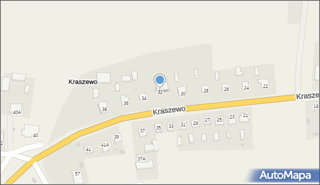 Kraszewo, Kraszewo, 32, mapa Kraszewo