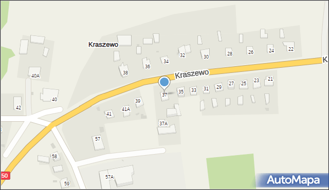 Kraszewo, Kraszewo, 37, mapa Kraszewo