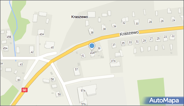 Kraszewo, Kraszewo, 41A, mapa Kraszewo