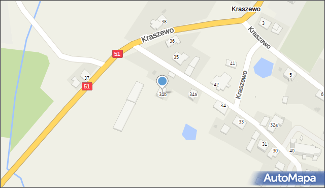 Kraszewo, Kraszewo, 34b, mapa Kraszewo