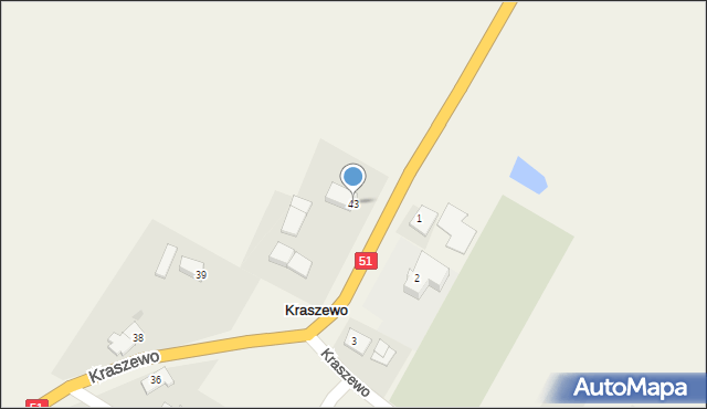 Kraszewo, Kraszewo, 43, mapa Kraszewo