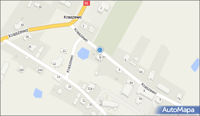 Kraszewo, Kraszewo, 5, mapa Kraszewo