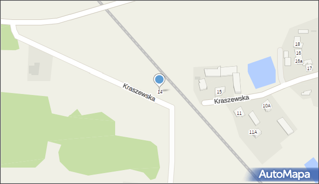 Kraszewo, Kraszewo, 14, mapa Kraszewo