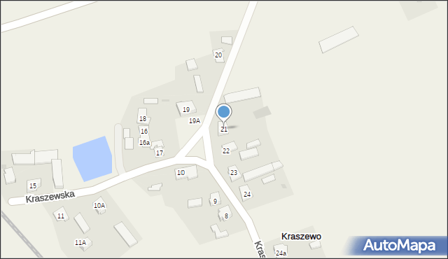 Kraszewo, Kraszewo, 21, mapa Kraszewo