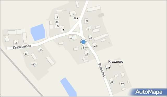 Kraszewo, Kraszewo, 9, mapa Kraszewo