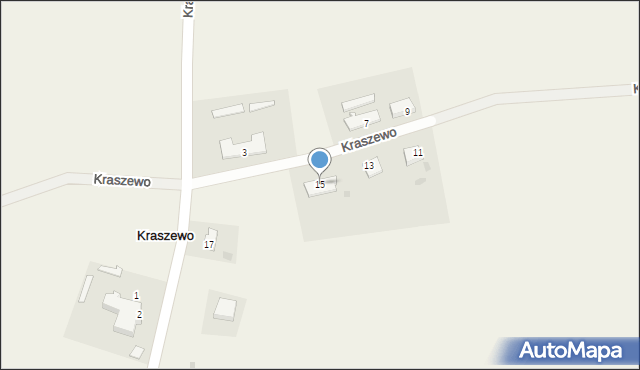 Kraszewo, Kraszewo, 15, mapa Kraszewo