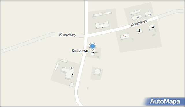 Kraszewo, Kraszewo, 17, mapa Kraszewo