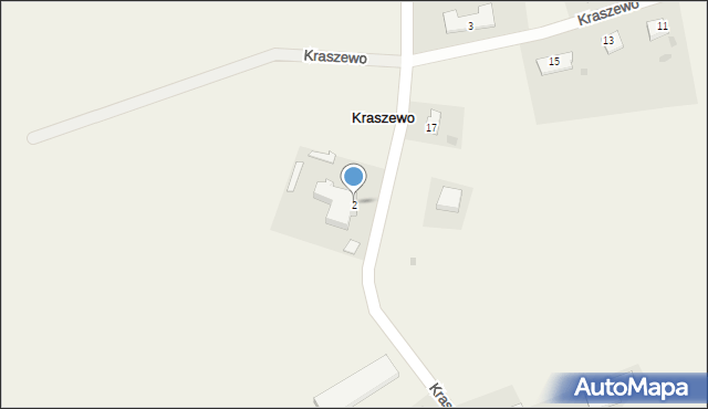 Kraszewo, Kraszewo, 2, mapa Kraszewo