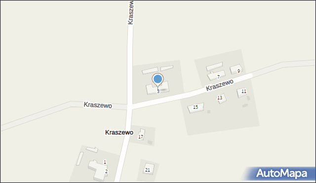 Kraszewo, Kraszewo, 3, mapa Kraszewo