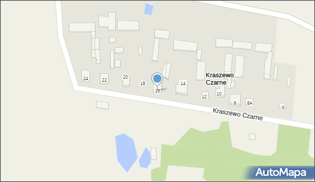 Kraszewo Czarne, Kraszewo Czarne, 16, mapa Kraszewo Czarne