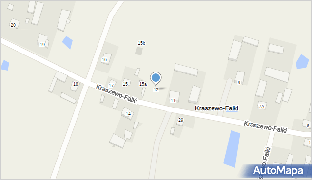 Kraszewo-Falki, Kraszewo-Falki, 12, mapa Kraszewo-Falki