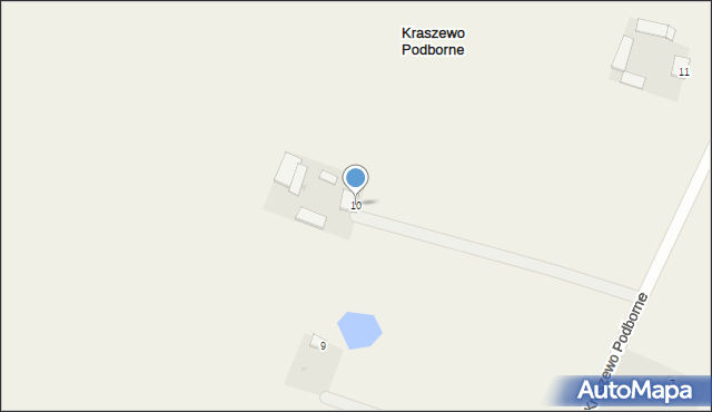 Kraszewo Podborne, Kraszewo Podborne, 10, mapa Kraszewo Podborne