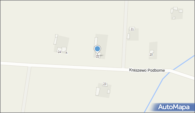 Kraszewo Podborne, Kraszewo Podborne, 22, mapa Kraszewo Podborne