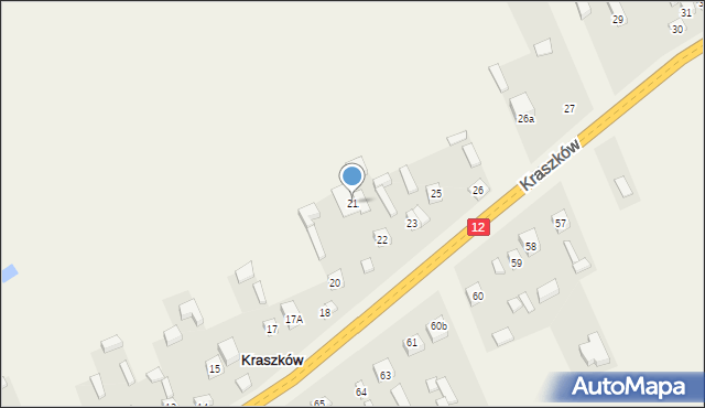 Kraszków, Kraszków, 21, mapa Kraszków