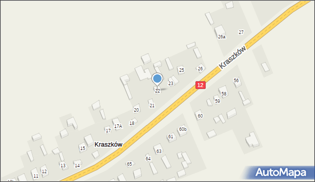 Kraszków, Kraszków, 22, mapa Kraszków