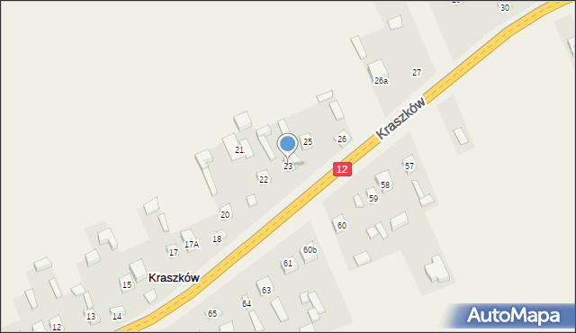 Kraszków, Kraszków, 23, mapa Kraszków