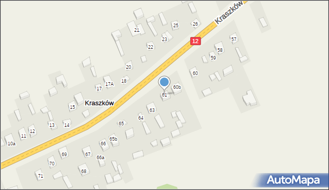 Kraszków, Kraszków, 61, mapa Kraszków