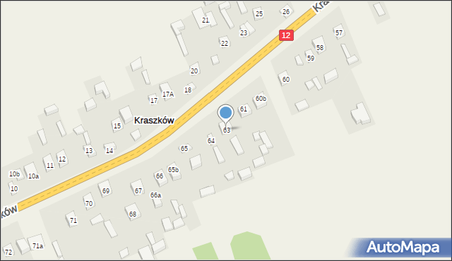 Kraszków, Kraszków, 63, mapa Kraszków