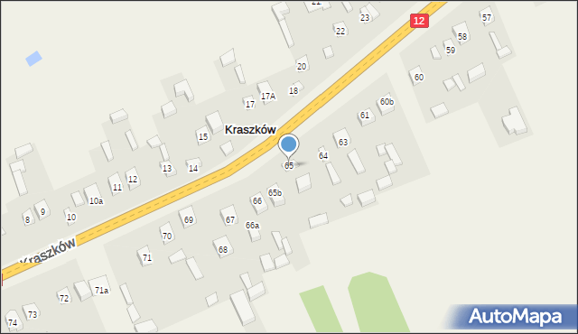Kraszków, Kraszków, 65, mapa Kraszków