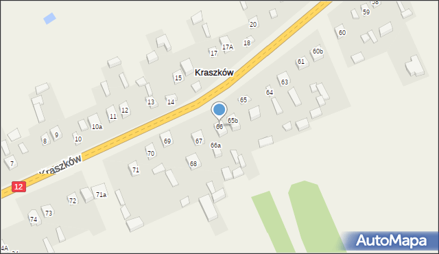 Kraszków, Kraszków, 66, mapa Kraszków