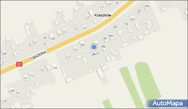 Kraszków, Kraszków, 68, mapa Kraszków