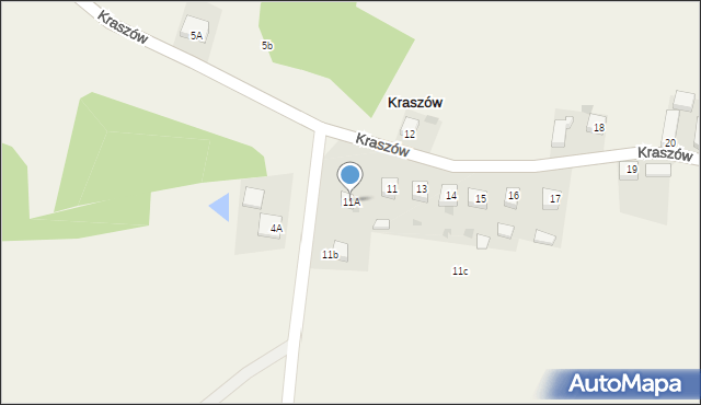 Kraszów, Kraszów, 11A, mapa Kraszów