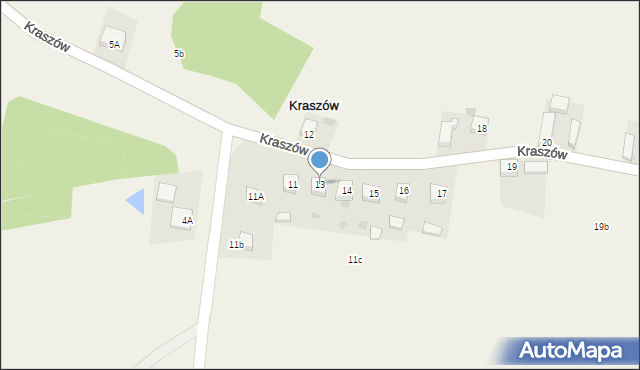 Kraszów, Kraszów, 13, mapa Kraszów