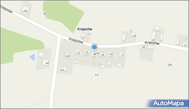 Kraszów, Kraszów, 14, mapa Kraszów