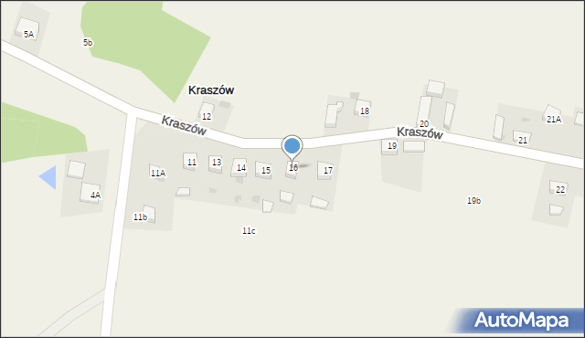 Kraszów, Kraszów, 16, mapa Kraszów
