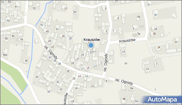 Krauszów, Krauszów, 13, mapa Krauszów