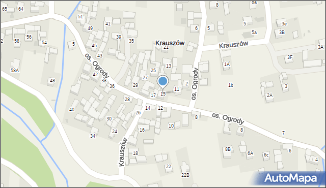 Krauszów, Krauszów, 15, mapa Krauszów