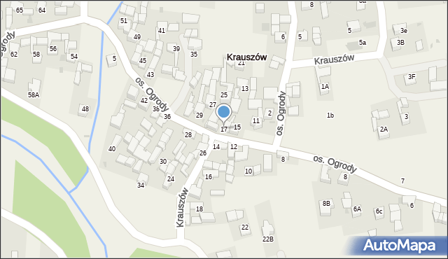 Krauszów, Krauszów, 17, mapa Krauszów