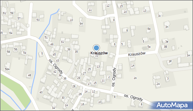 Krauszów, Krauszów, 21, mapa Krauszów