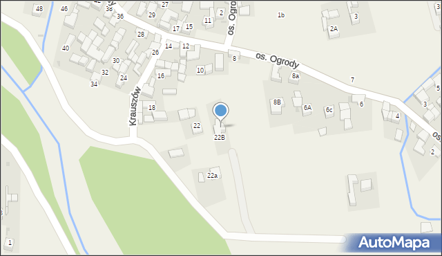 Krauszów, Krauszów, 22a, mapa Krauszów