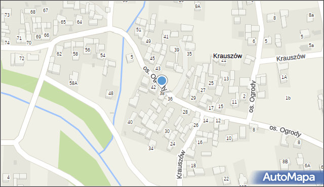 Krauszów, Krauszów, 38, mapa Krauszów