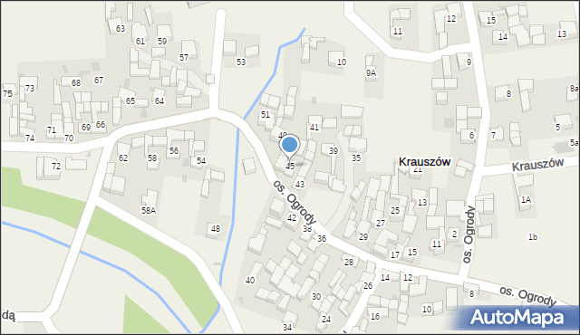 Krauszów, Krauszów, 45, mapa Krauszów