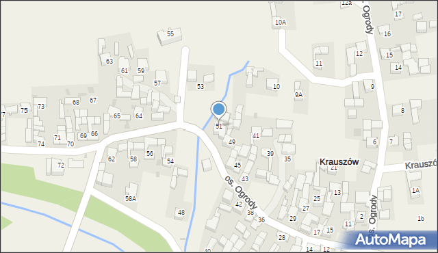 Krauszów, Krauszów, 51, mapa Krauszów