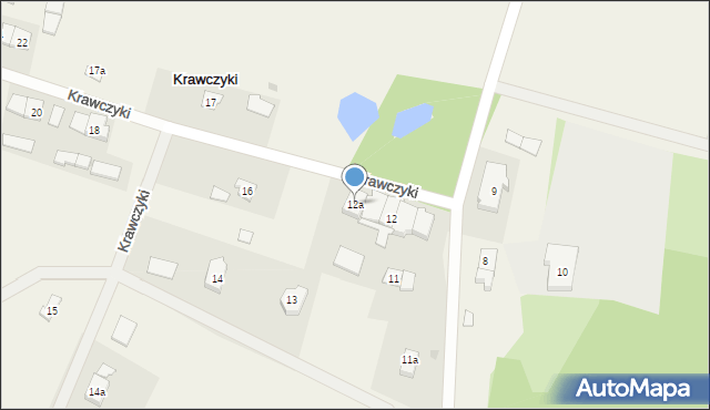 Krawczyki, Krawczyki, 12a, mapa Krawczyki