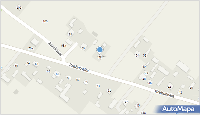 Krebsówka, Krebsówka, 58, mapa Krebsówka