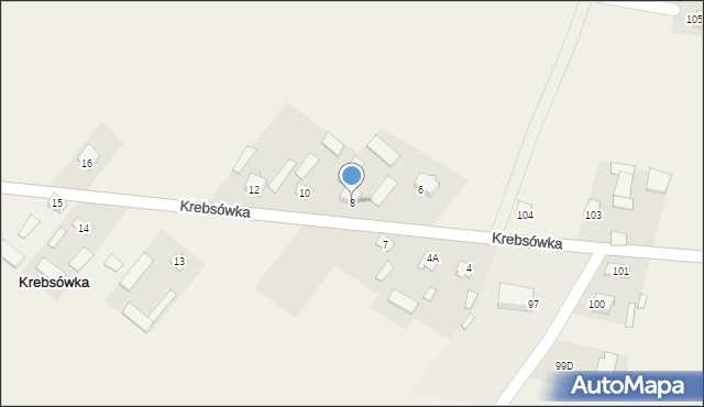 Krebsówka, Krebsówka, 8, mapa Krebsówka