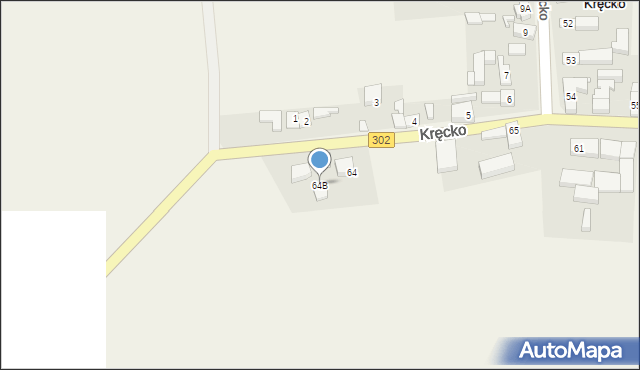 Kręcko, Kręcko, 64B, mapa Kręcko