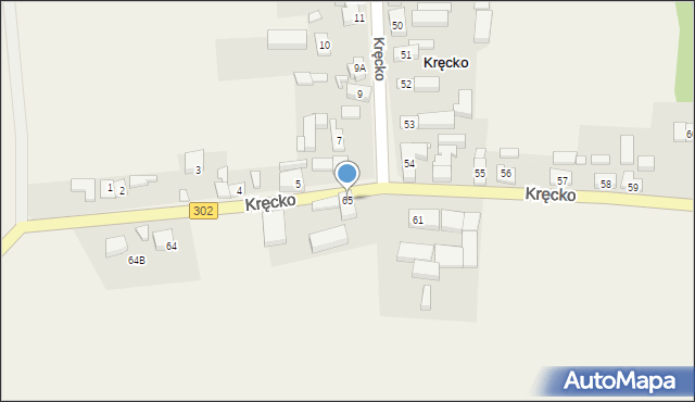 Kręcko, Kręcko, 65, mapa Kręcko