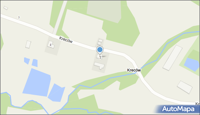 Kreców, Kreców, 3, mapa Kreców