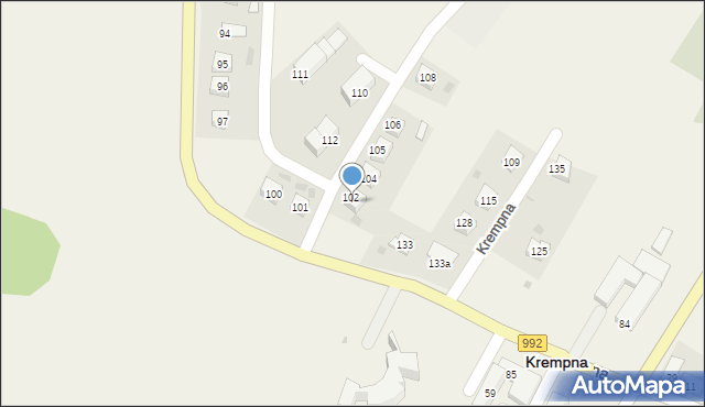 Krempna, Krempna, 103, mapa Krempna