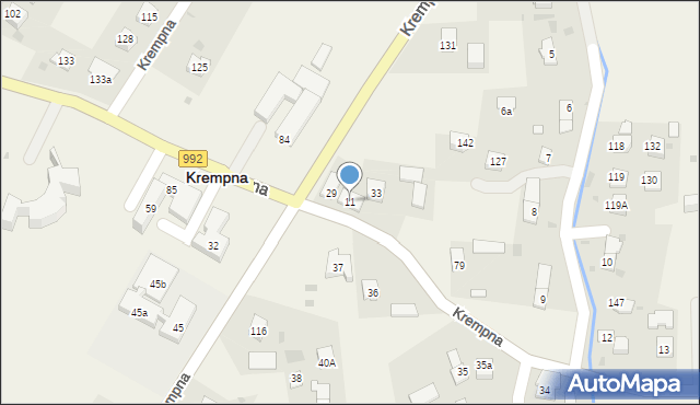 Krempna, Krempna, 11, mapa Krempna