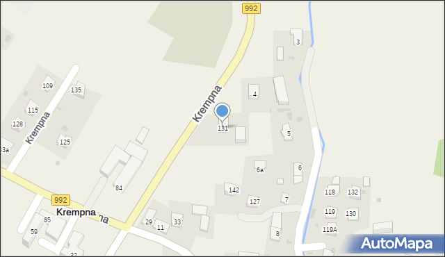 Krempna, Krempna, 131, mapa Krempna