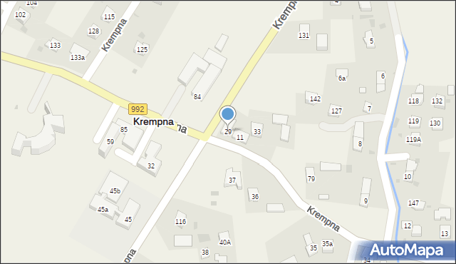 Krempna, Krempna, 29, mapa Krempna