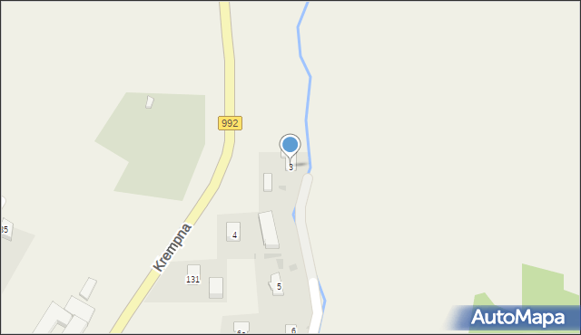 Krempna, Krempna, 3, mapa Krempna