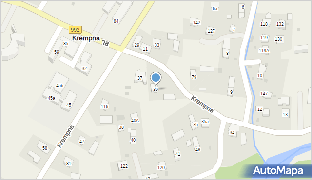 Krempna, Krempna, 36, mapa Krempna